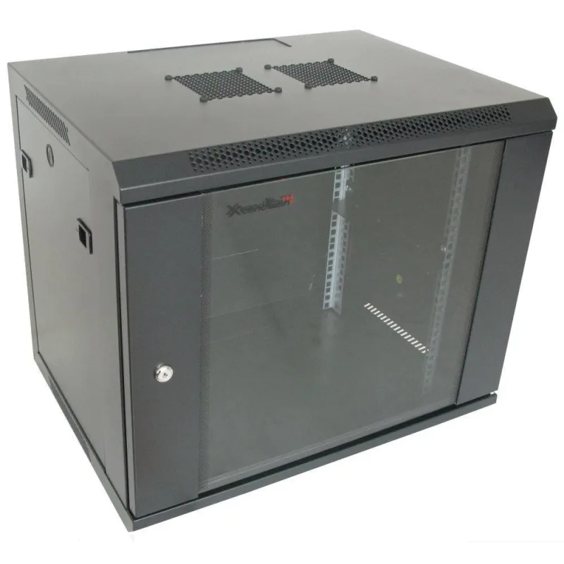 XtendLan 19" nástěnný rozvaděč 12U 600x600, nosnost 60 kg, skleněné…