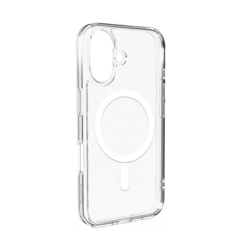 Silikónový obal Puro Lite Mag MagSafe pre iPhone 16 – priehľadný