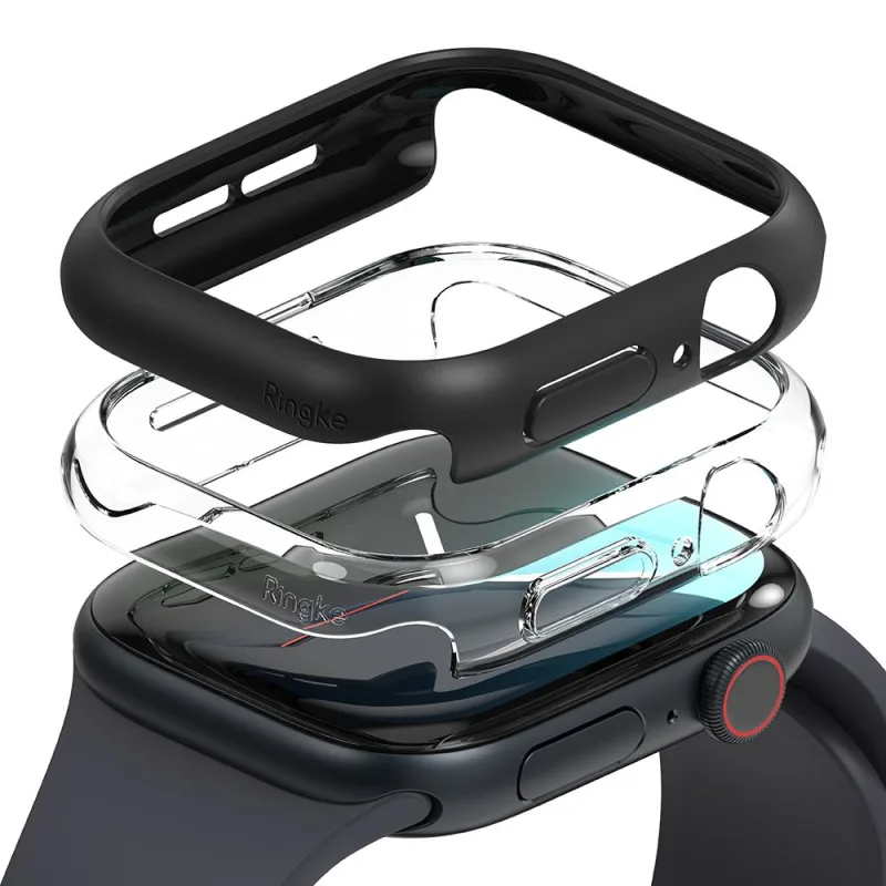 Púzdro Ringke Slim 2-pack pre Apple Watch 10 46 mm – číre a matné čierne