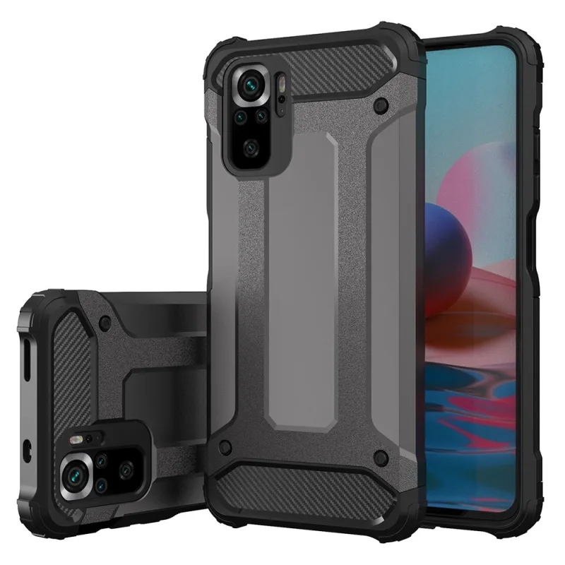 Kryt Hybrid Armor Case Tough Rugged Cover pre Xiaomi Poco M4 Pro 5G čierny