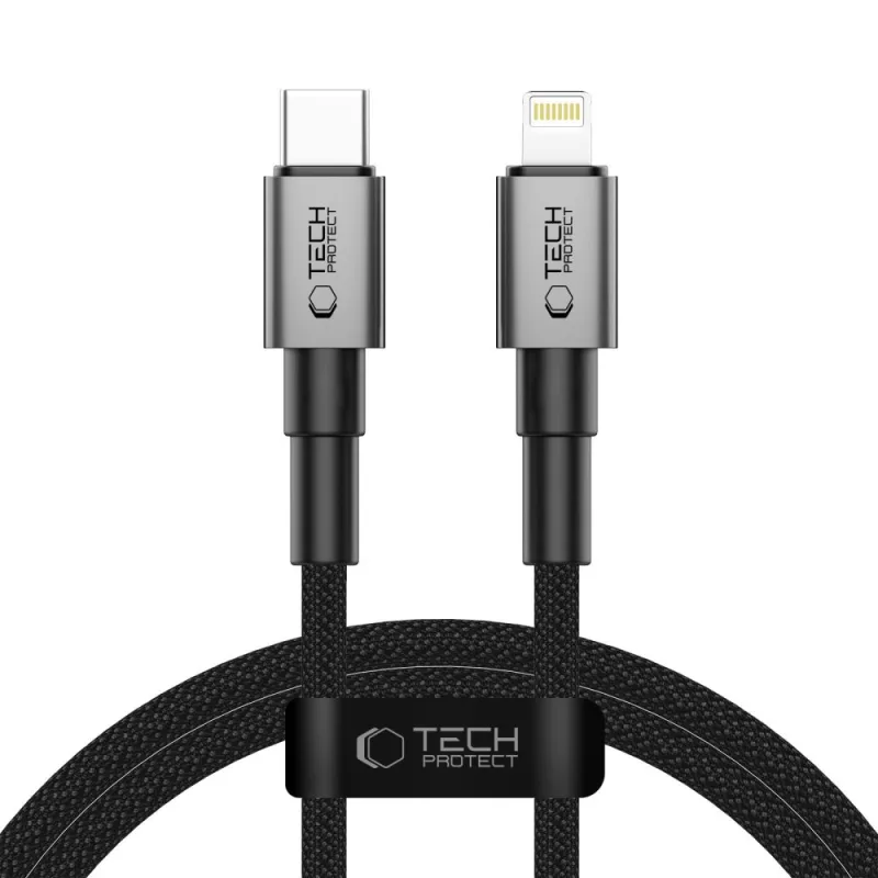 Kábel Tech-Protect UltraBoost DNA USB-C / Lightning PD27W/3A 100 cm - sivý