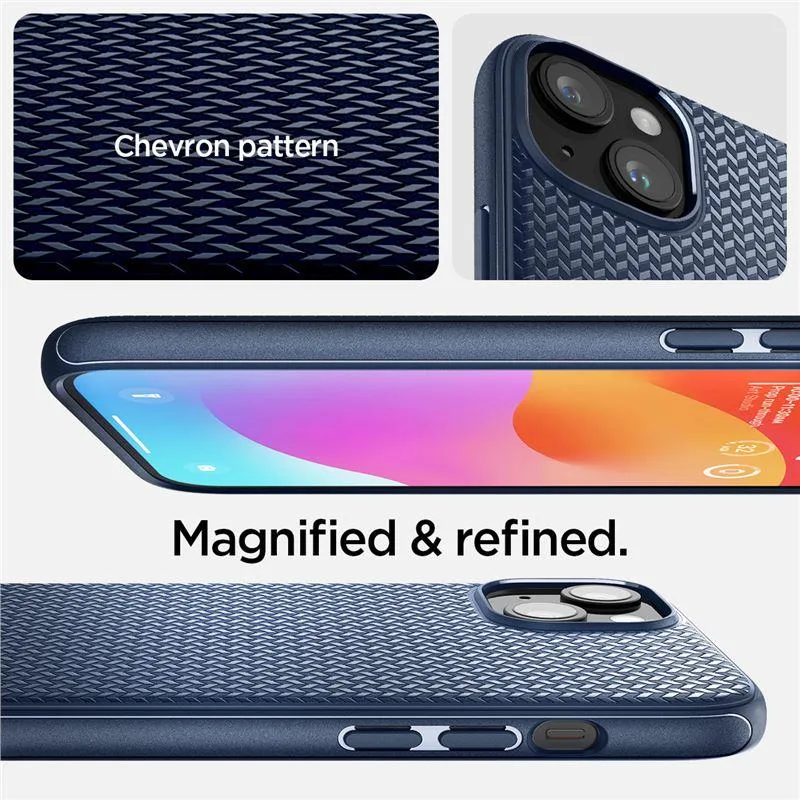 Puzdro Spigen Mag Armor s MagSafe pre iPhone 15 Plus – modré