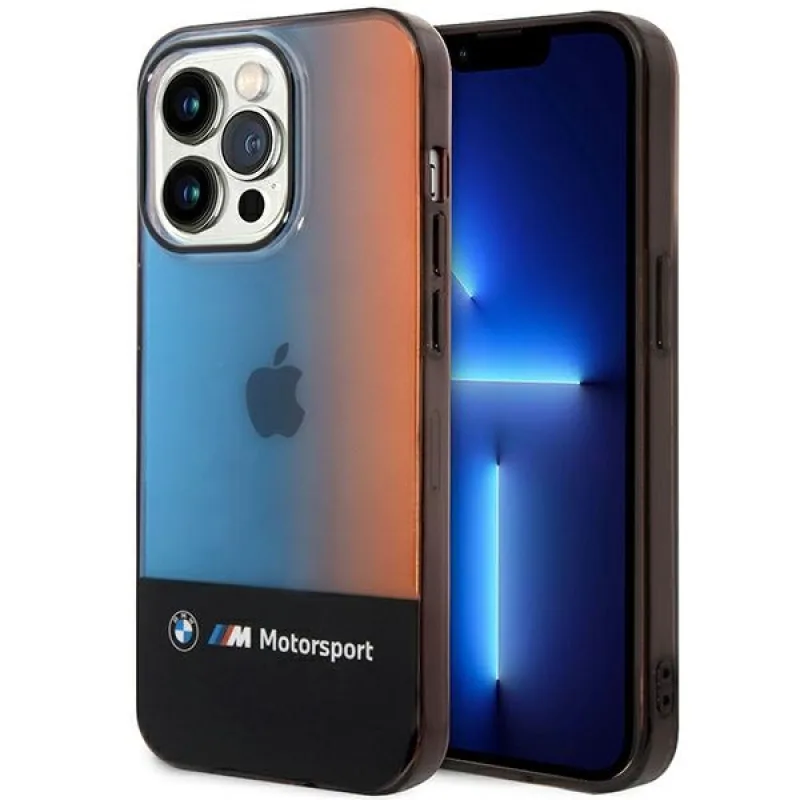 BMW Half Tricolor Case pre iPhone 14 Pro Max 6,7" - čierny