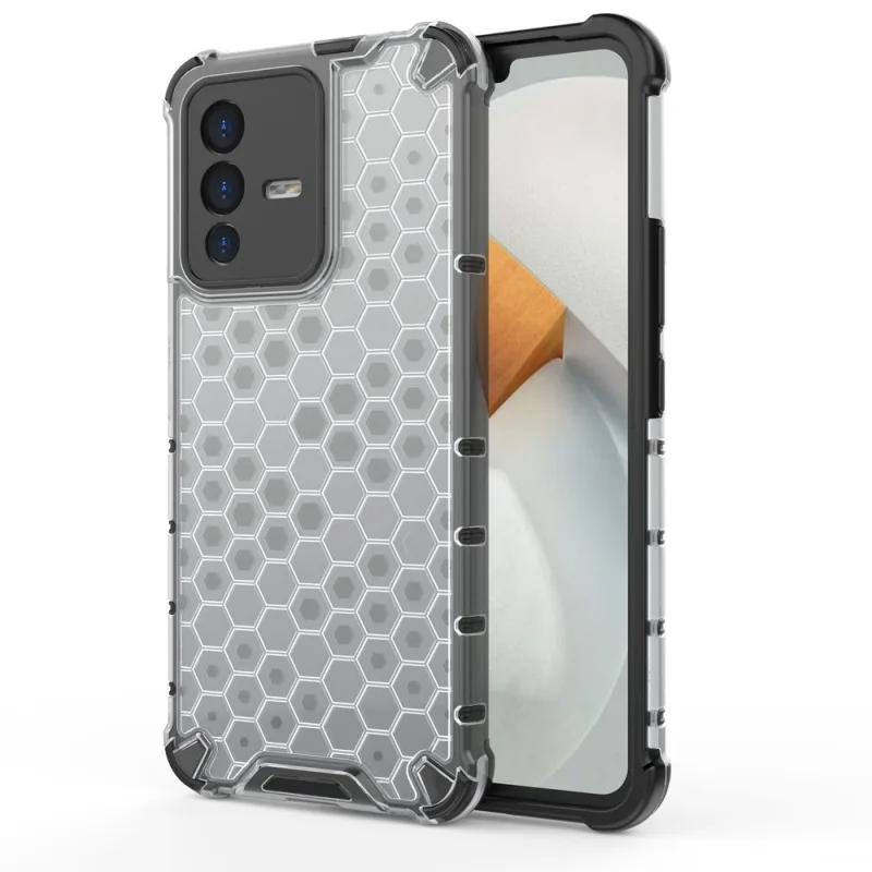 Honeycomb case pancierový kryt s gélovým rámom pre Vivo V23 5G transparent