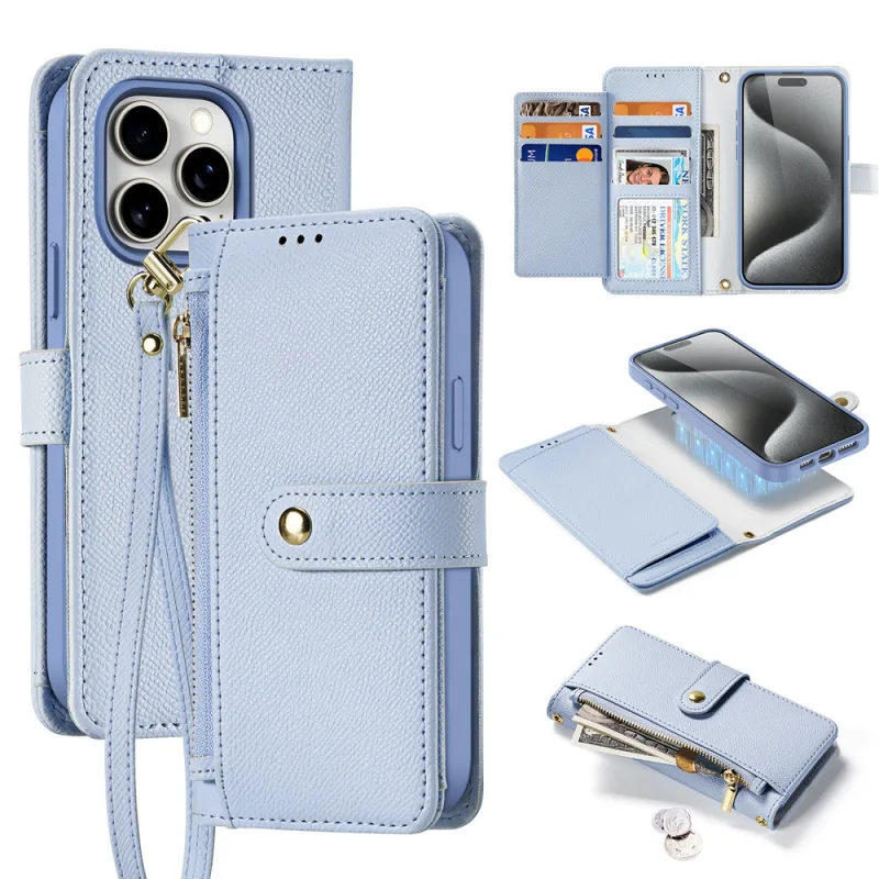 Kožené puzdro Dux ducis lawa pre iPhone 15 - modré