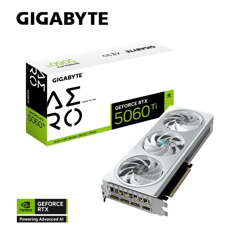 GIGABYTE VGA NVIDIA GeForce RTX 5060 Ti AERO OC 8G, 8G GDDR7, 3xDP, …