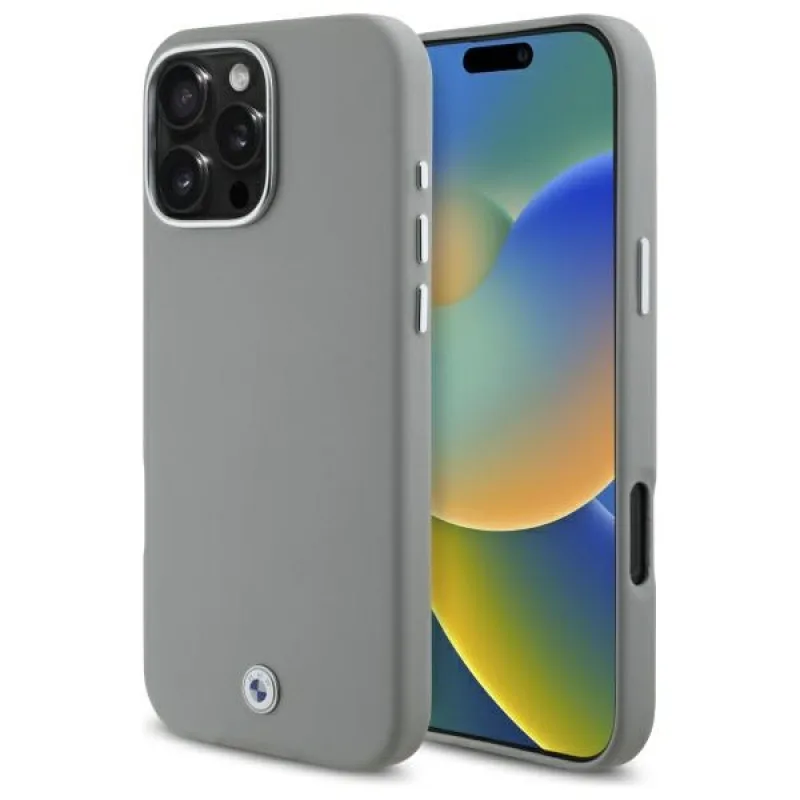 BMW Sign Full Wrapped Metal MagSafe Case pre iPhone 16 Pro Max – sivý