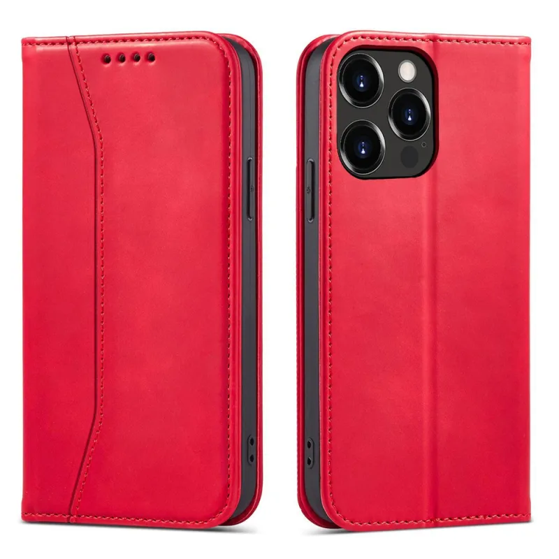 Puzdro Magnet Fancy Case pre iPhone 14 Plus flip cover stojan na peňaženku červené