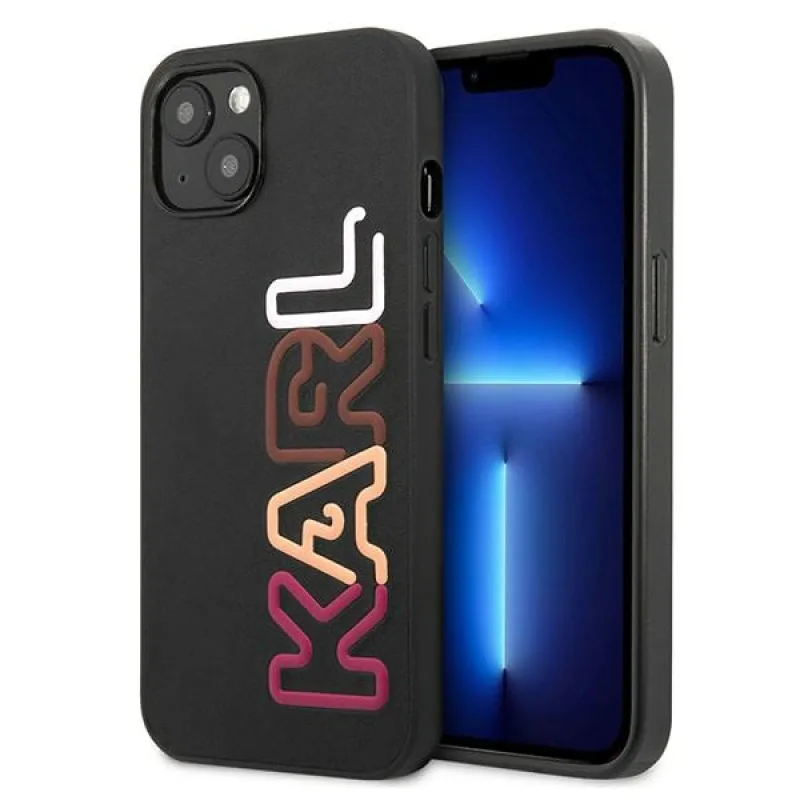 Puzdro Karl Lagerfeld Multipink značky iPhone 13 – čierne