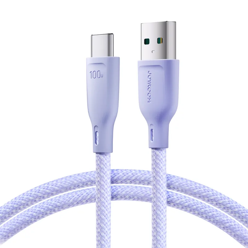 Rad Joyroom Multi-Color Series S-A34 Kábel USB-A / USB-C 100 W 1 m – fialový