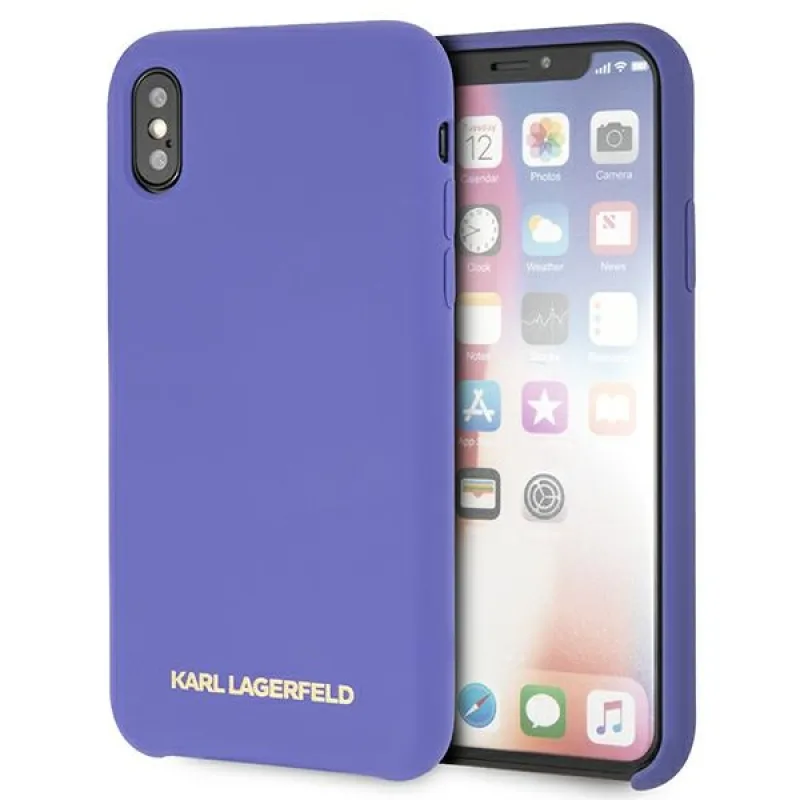 Karl Lagerfeld silikónový obal na iPhone X/Xs – fialový