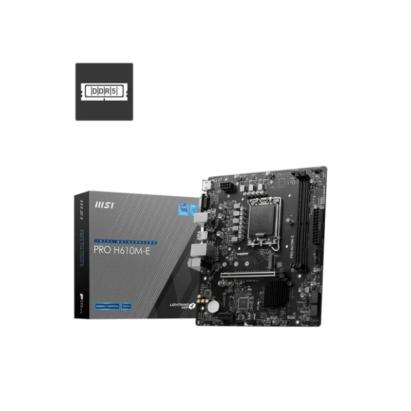 MSI MB Sc LGA1700 PRO H610M-E, Intel H610, 2xDDR5, 1xHDMI, 1xVGA, mATX…