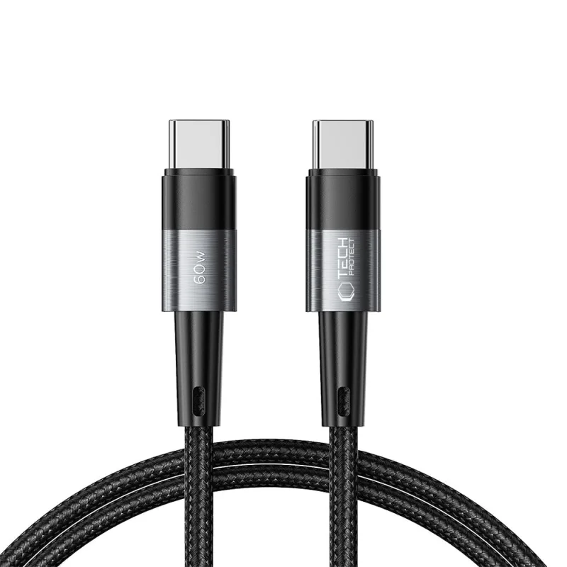 Kábel Tech-Protect UltraBoost USB-C / USB-C PD 60W 3A 1m – sivý