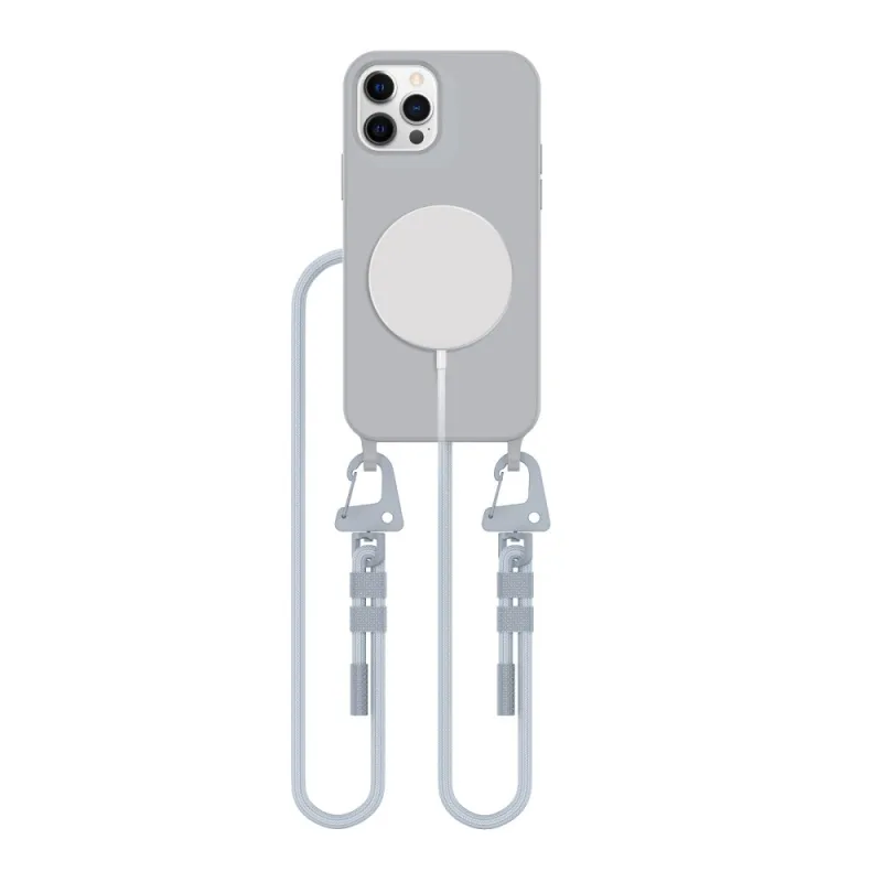 Puzdro Tech-Protect MagNecklace MagSafe pre iPhone 12 / 12 Pro – šedé
