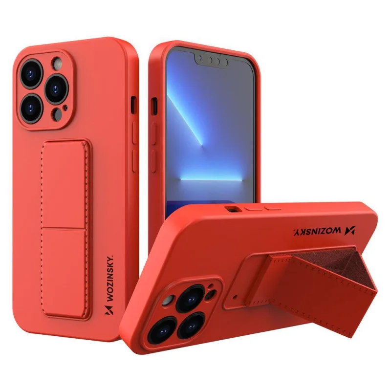 Wozinsky Kickstand Case silikónový obal so stojanom iPhone 13 červený