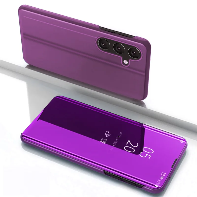 Priehľadné puzdro pre Samsung Galaxy S25 Cover with Flip – ružové
