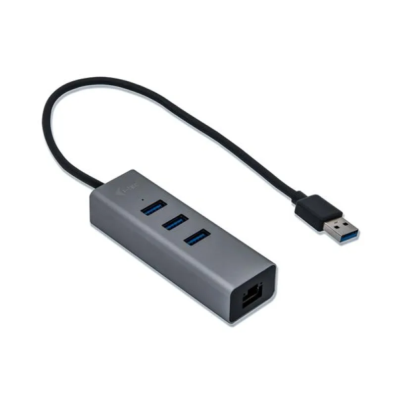 i-tec USB 3.0 Metal HUB 3 Port + Gigabit Ethernet Adapt. U3METALG3HUB
