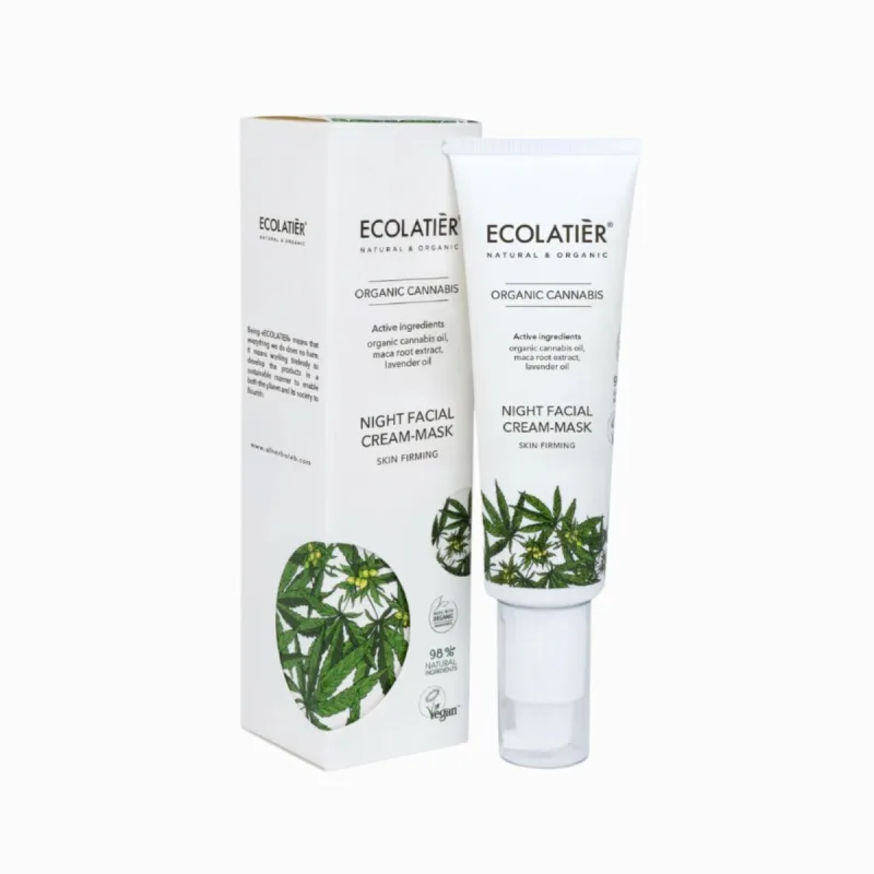 EcoLatier Nočný pleťový krém/maska spevňujúci Organic Cannabis - 50ml -