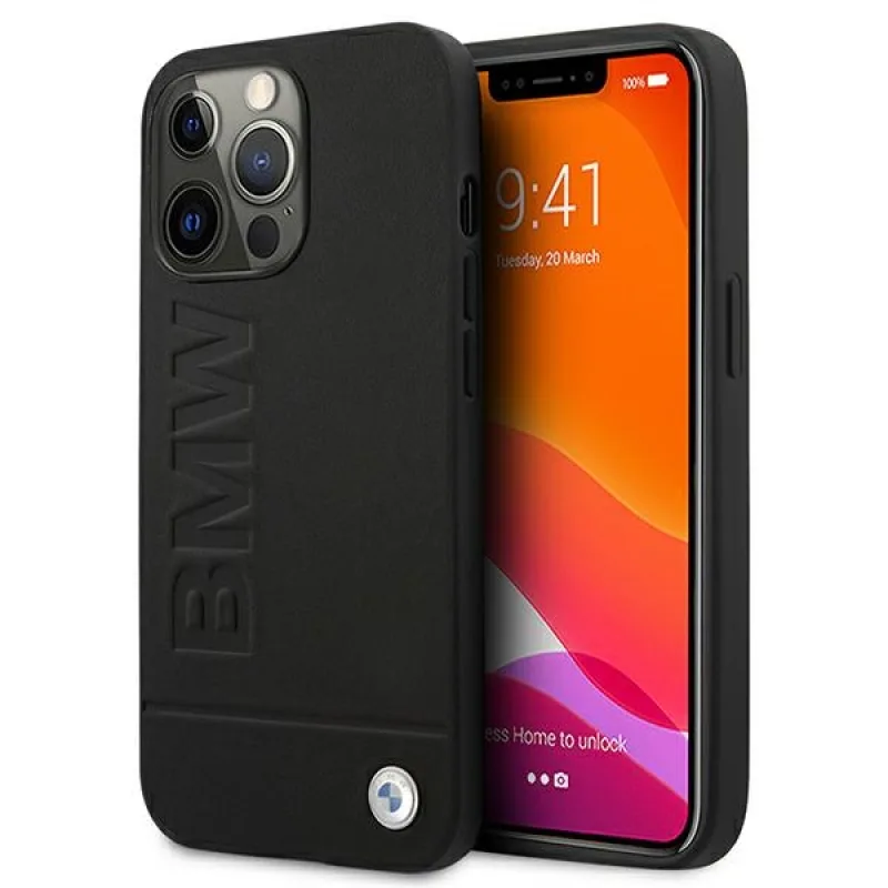 Puzdro s potlačou BMW Signature Logo pre iPhone 13 Pro Max – čierne