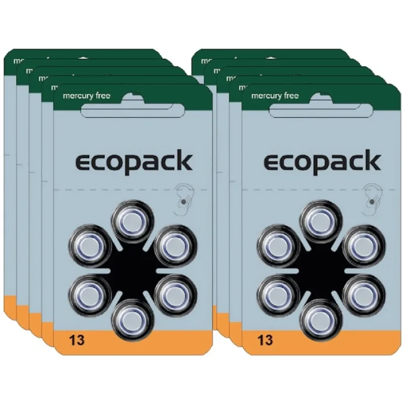 VARTA ECOPACK 13 / PR48, baterie do naslouchadel. Balení 50xBL6