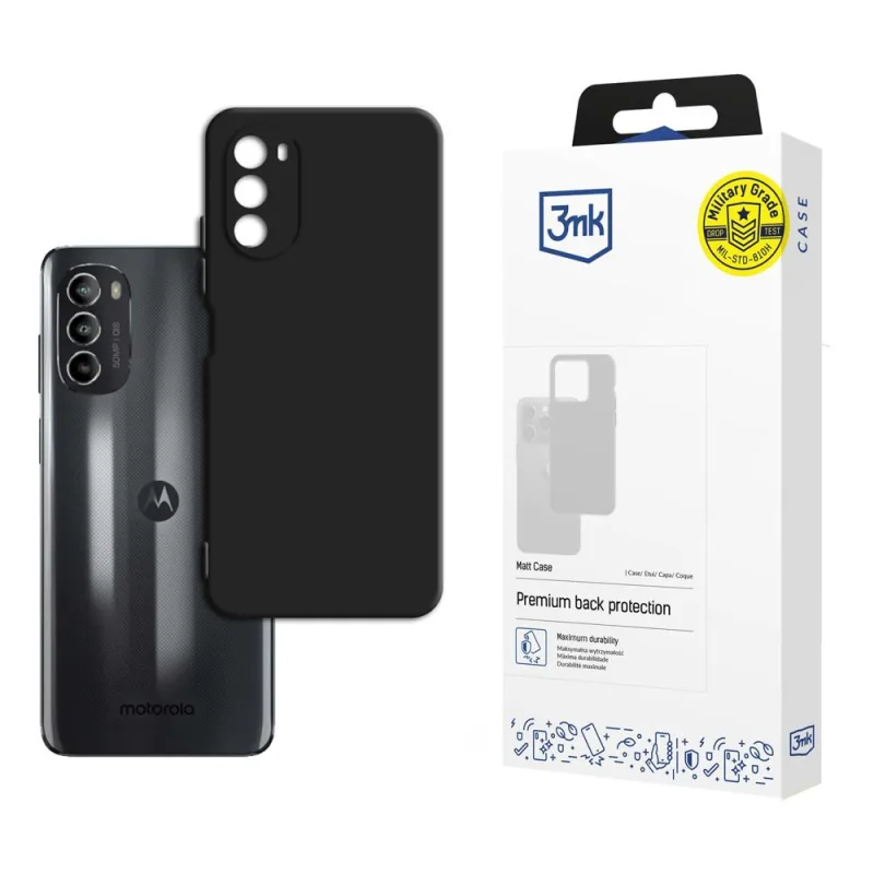 3mk matné puzdro pre Motorola Moto G82 5G - čierne