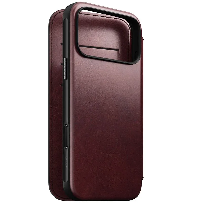 Nomad puzdro Modern Leather Folio Magsafe Horween pre iPhone 17 Pro Max - Burgundy Chromexcel