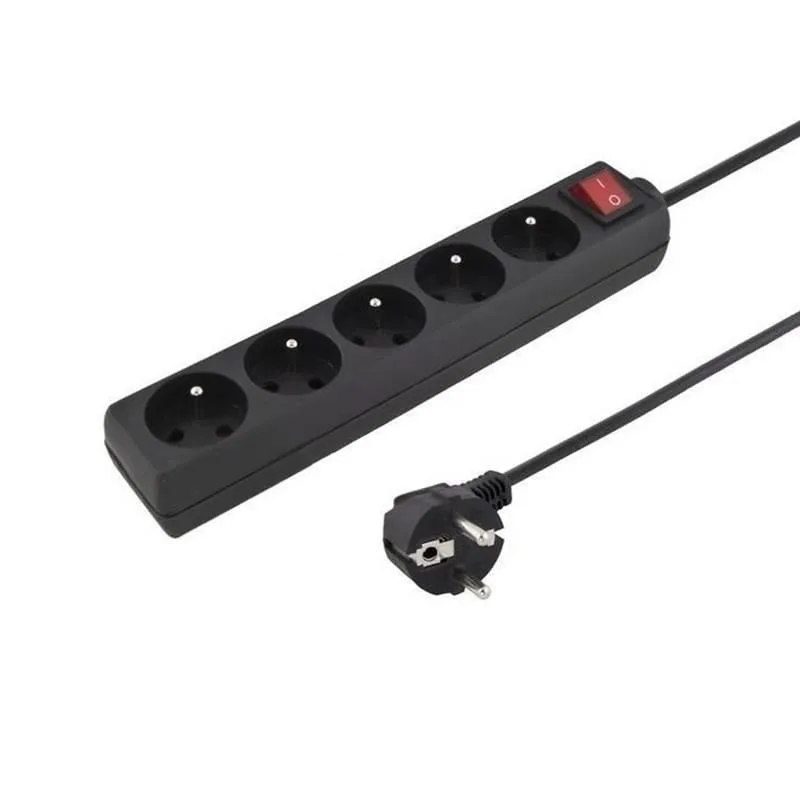 Konnoc DX-5FS 3m pětizásuvka s vypínačem ČERNÁ 434364,00
