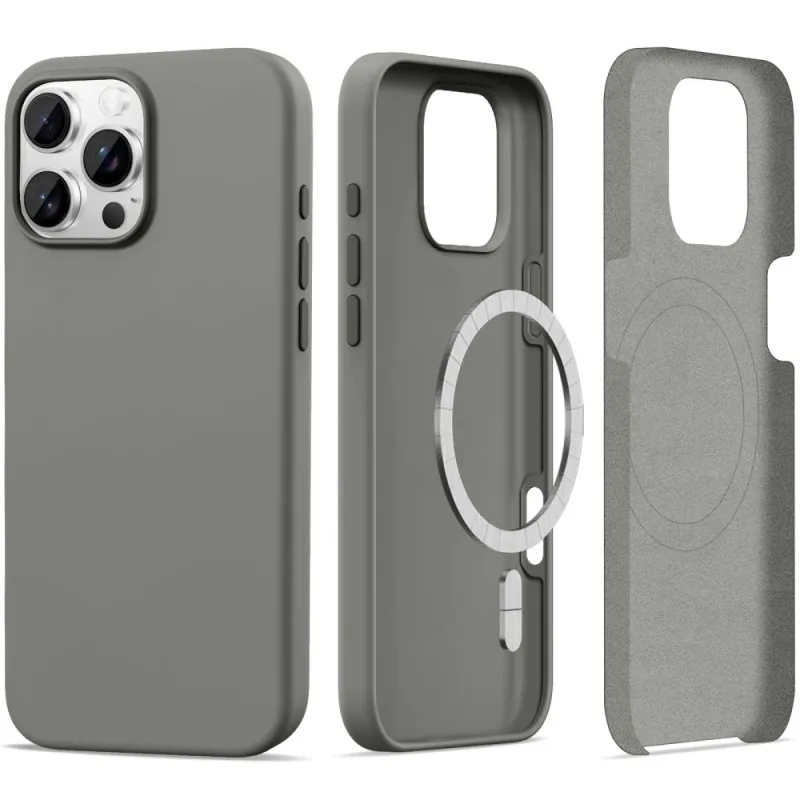 Silikónové puzdro MagSafe Tech-Protect pre iPhone 16 Pro Max – šedé
