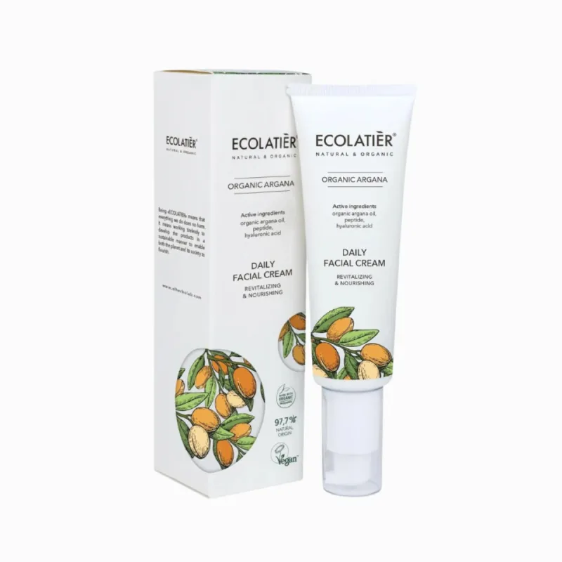 EcoLatier Denný pleťový krém revitalizačný a výživujúci Organic Argana - 50ml -