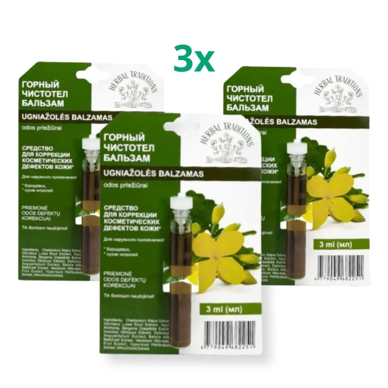 Herbal Traditions Zvýhodnený set: 3x Horský lastovičník "čistoteľ" - elixír na bradavice - 3 ml -
