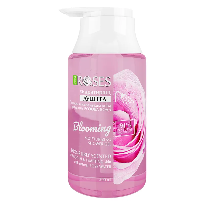 NATURE OF AGIVA BLOOMING Hydratačný prírodný sprchový gél s ružovou vodou 300 ml -