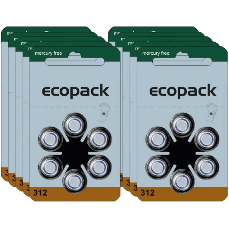 VARTA ECOPACK 312 / PR41, baterie do naslouchadel. Balení 50xBL6