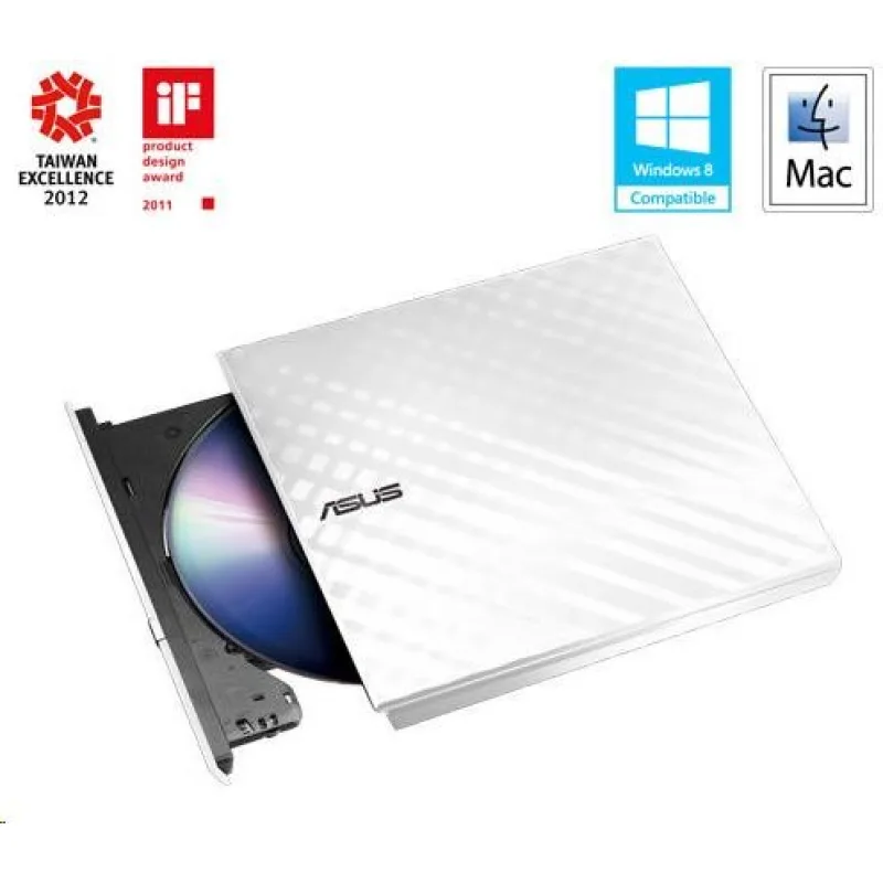 ASUS DVD Writer SDRW-08D2S-U LITE/ WHITE, externá štíhla DVD-RW, biela,…