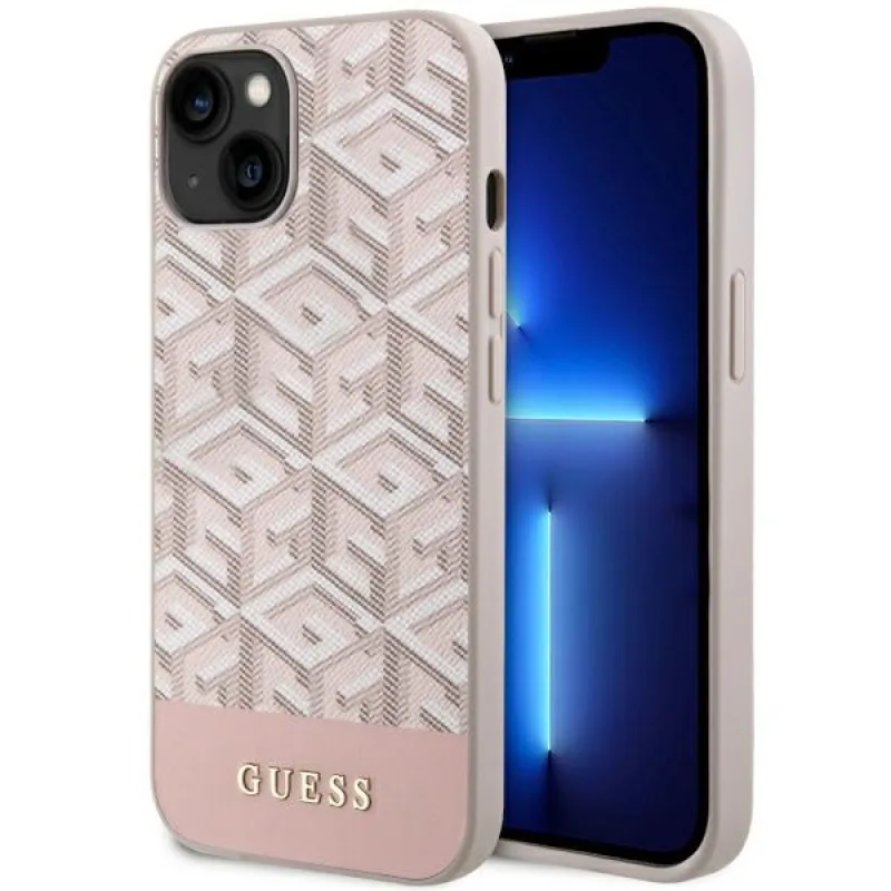 Guess GUHMP14MHGCFSEP iPhone 14 Plus 6,7" ružovo-ružové pevné puzdro GCube Stripes MagSafe