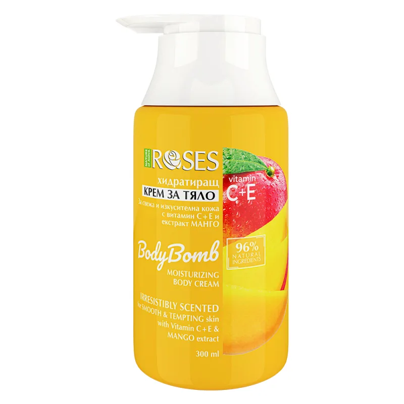 NATURE OF AGIVA BODY BOMB hydratačný telový krém s vitaminmi C-E s extraktom z manga 300 ml -