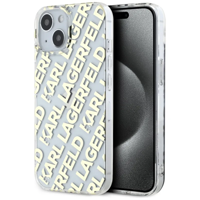 Obal Karl Lagerfeld IML Fullover Logo pre iPhone 15 / 14 / 13 - zlatý