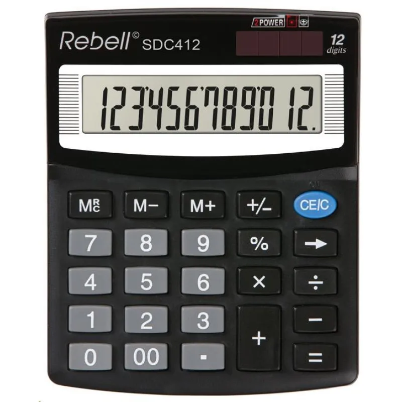 REBELL kalkulačka - SDC412 - černá RE-SDC412 BX