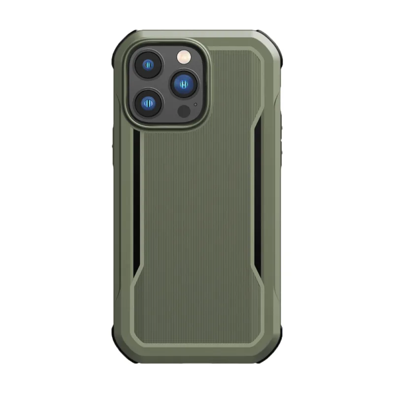 Puzdro Raptic X-Doria Fort na iPhone 14 Pro Max s pancierovým krytom MagSafe zelenej farby