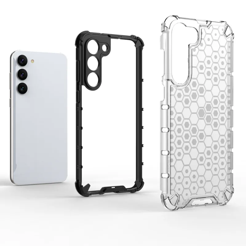 Voštinové puzdro pre Samsung Galaxy S23+ pancierový hybridný kryt transparentný
