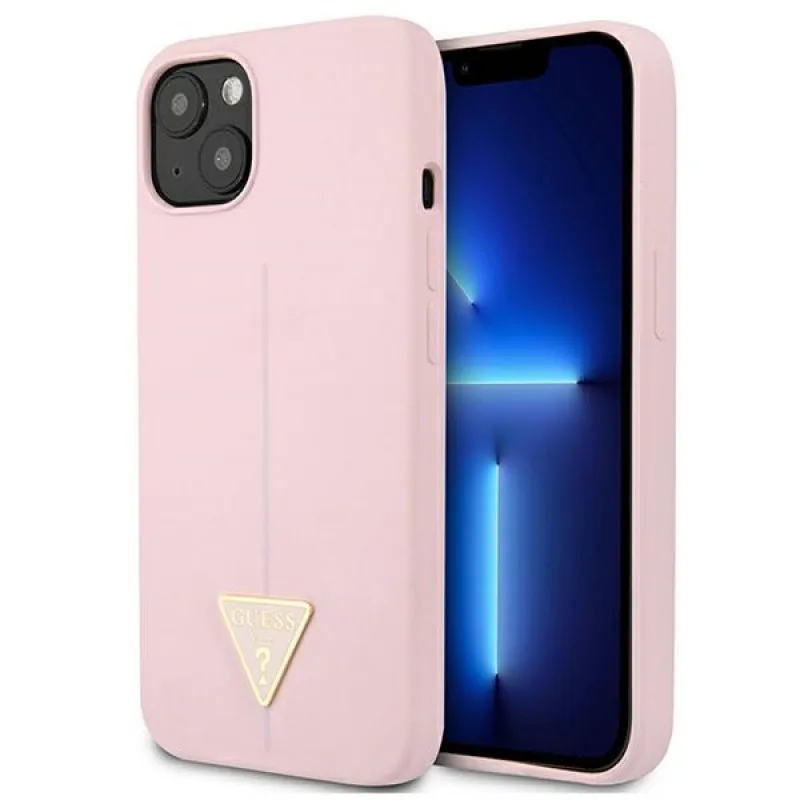 Guess GUHCP13SSLTGU iPhone 13 mini 5,4" fialovofialové pevné puzdro silikónový trojuholník
