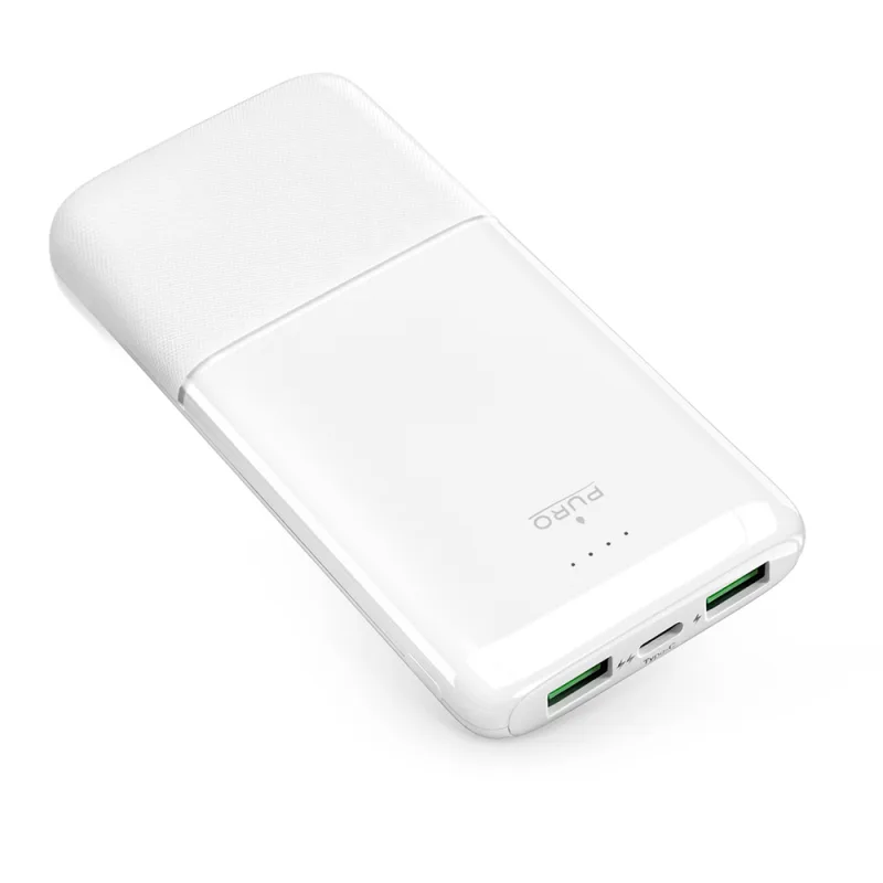 Powerbanka Puro DAILY 10 PLUS 10000mAh 2x USBA / 1x USB-C 22,5W - biela