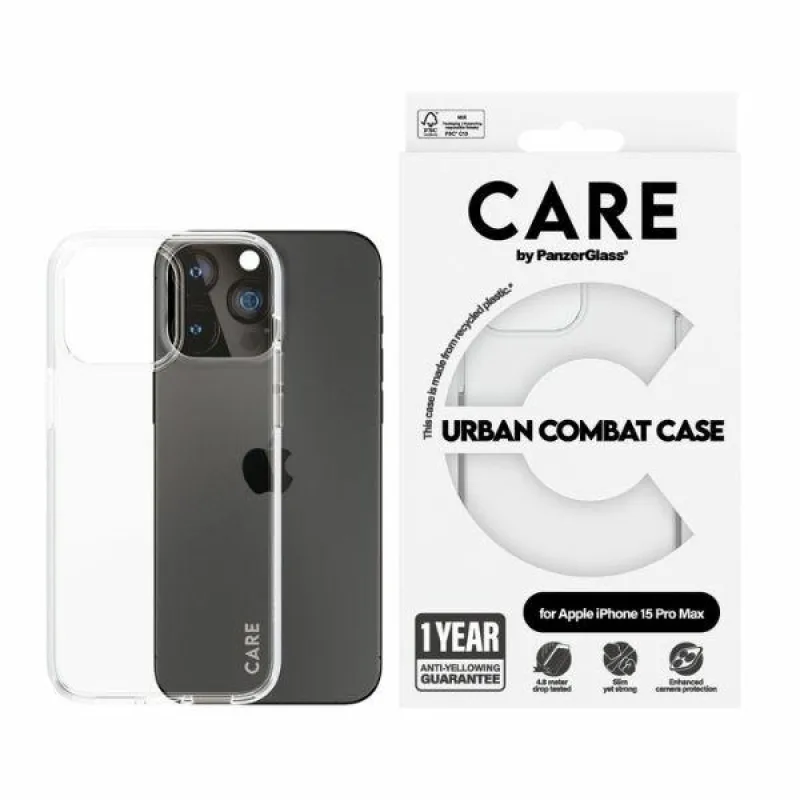 CARE by PanzerGlass Urban Combat Case pre iPhone 15 Pro Max – číry