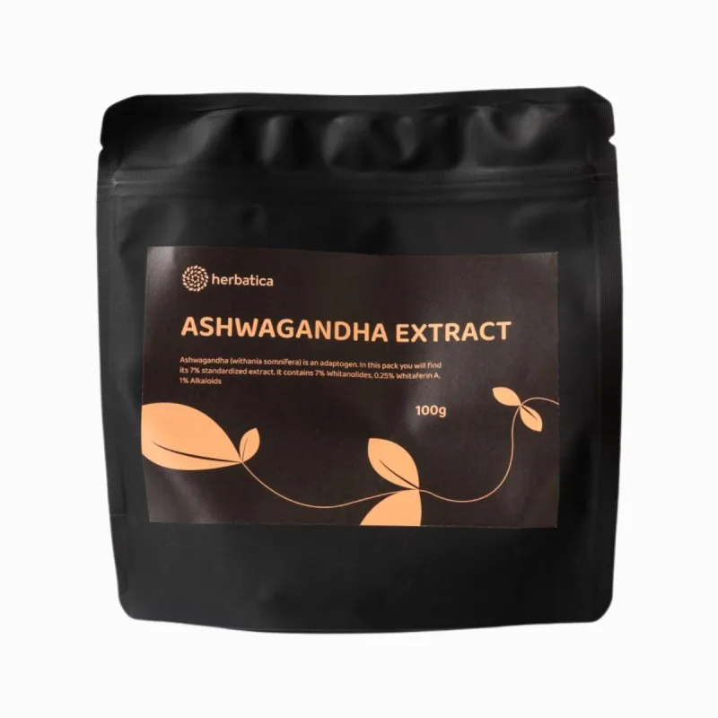 Herbatica Ashwagandha prášok z koreňa, 7% extrakt - 100 g -