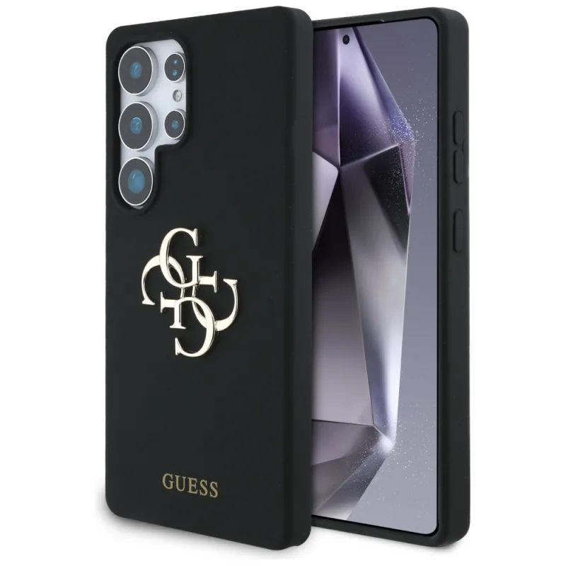 Guess Silicone Big 4G Logo Bottom Script puzdro pre Samsung Galaxy S25 Ultra - čierne