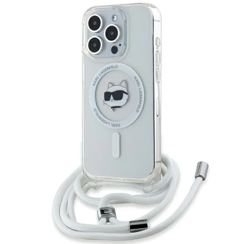 Puzdro Karl Lagerfeld IML Choupette Head & Cord MagSafe pre iPhone 14 Pro Max - priehľadné