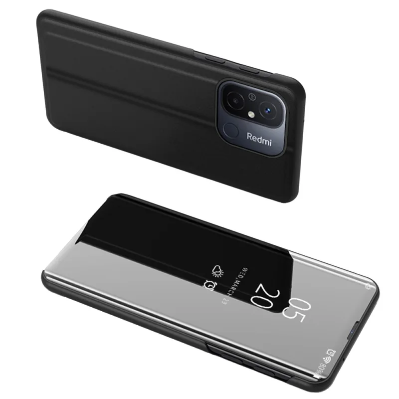 Kryt Clear View Case pre Xiaomi Redmi 11A / Poco C55 / Redmi 12C flipové puzdro čierne