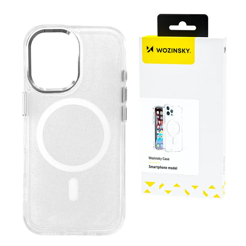 Wozinsky Glitter Case with Mag Safe pre Samsung Galaxy S25+ – číre s trblietkami