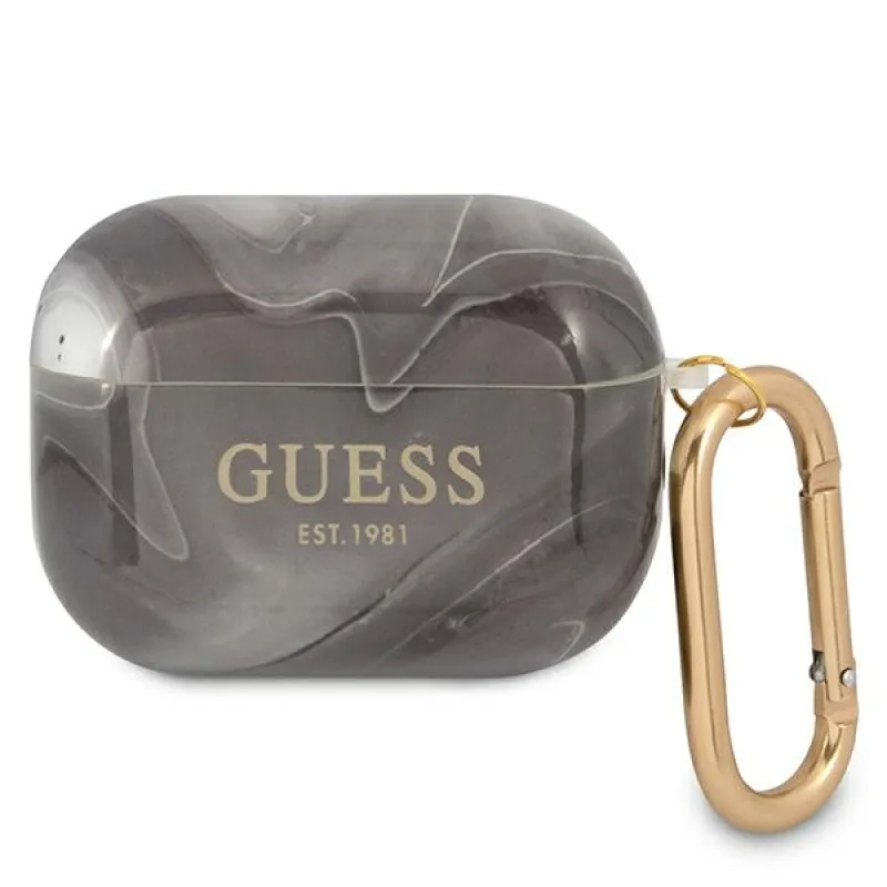 Guess GUAPUNMK AirPods Pro kryt black/black Marble Collection