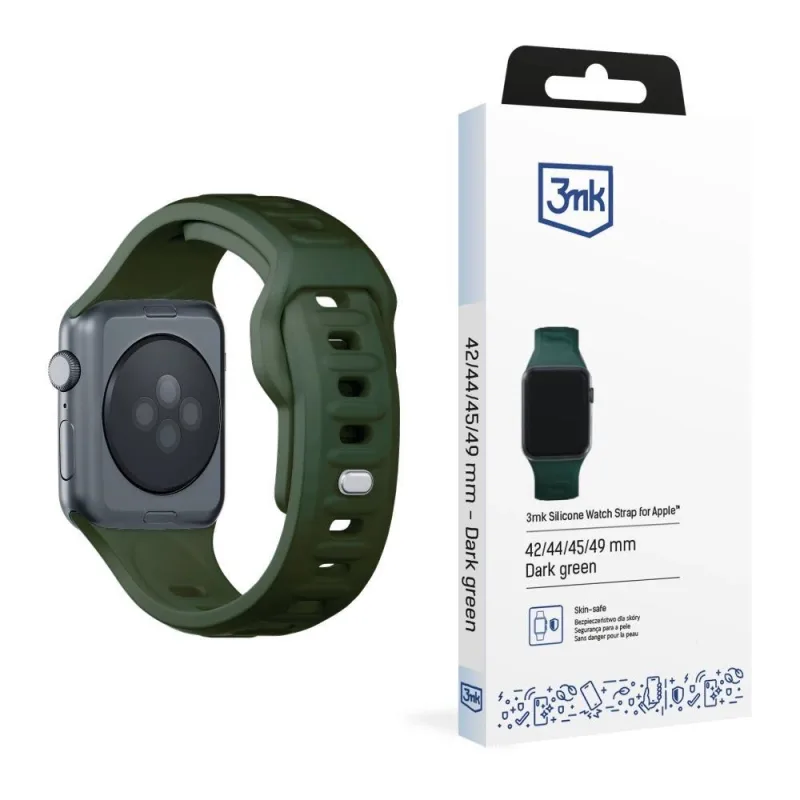 3mk řemínek Watch Strap pro Apple 42/ 44/ 45/ 49 mm Dark Green…