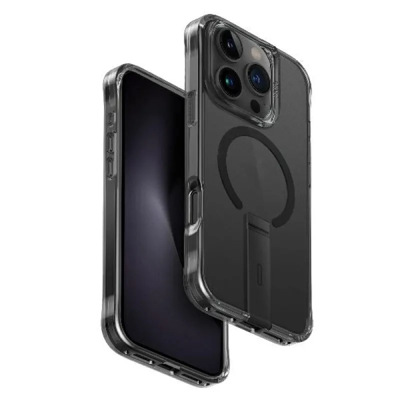 Uniq Eleva so stojanom Vertica pre iPhone 16 Pro – čierny
